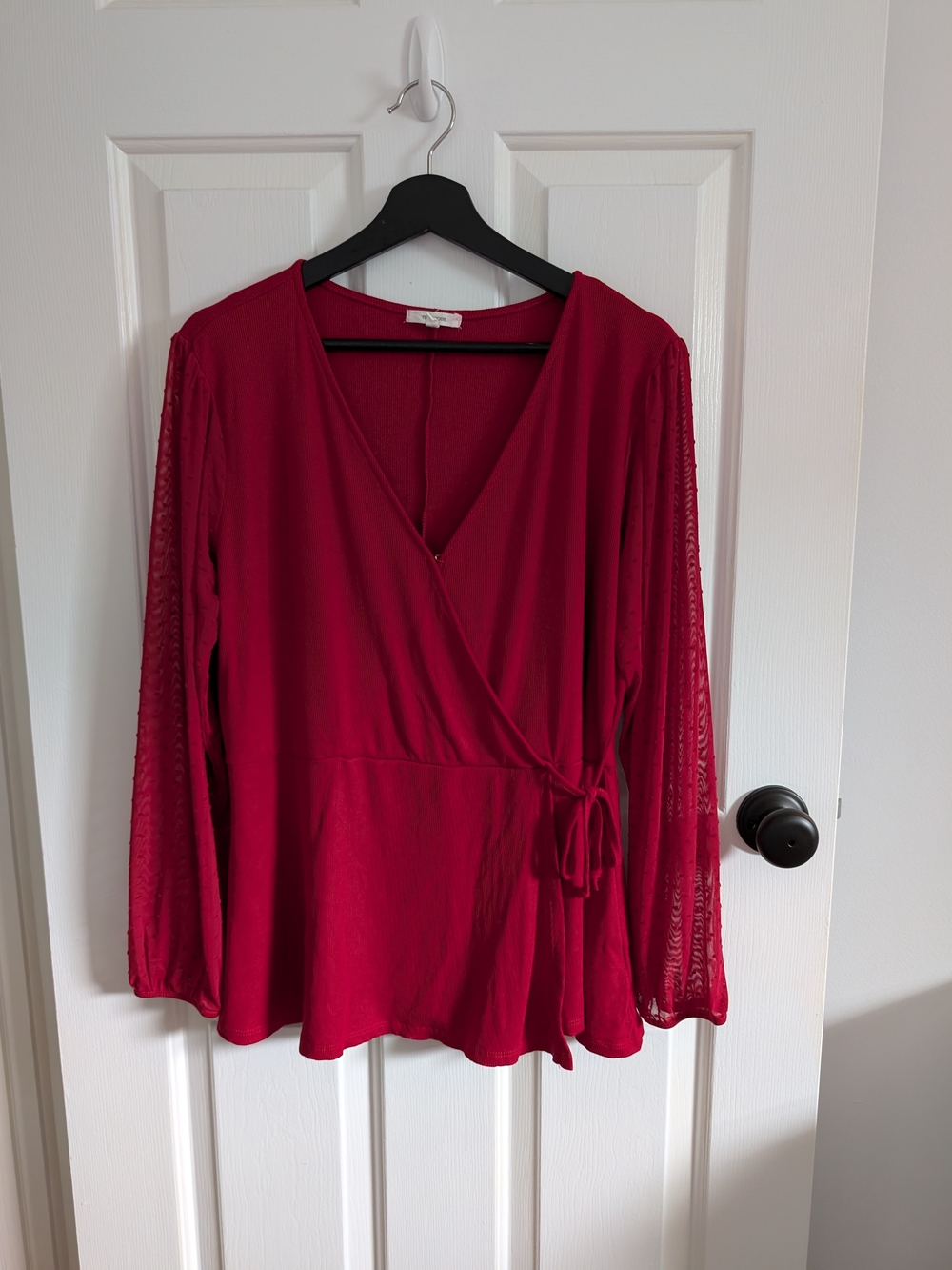 Maurices Women's Wrap-Front Res Long Sleeve Blouse Size XXL